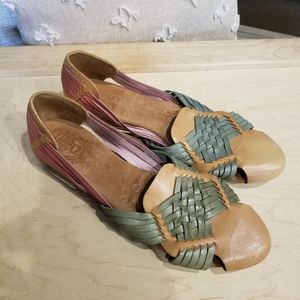 Born - Leather - Woven - Flats - Multi Color - SZ 9.5